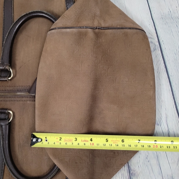 CHRISTIAN DIOR | vintage debossed suede monogram luxury trotter boston bag - Picture 16 of 16